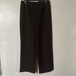 MADISON LEIGH Petite Women Dress Pants Brown Zip Closure Elastic Waist Size 12P